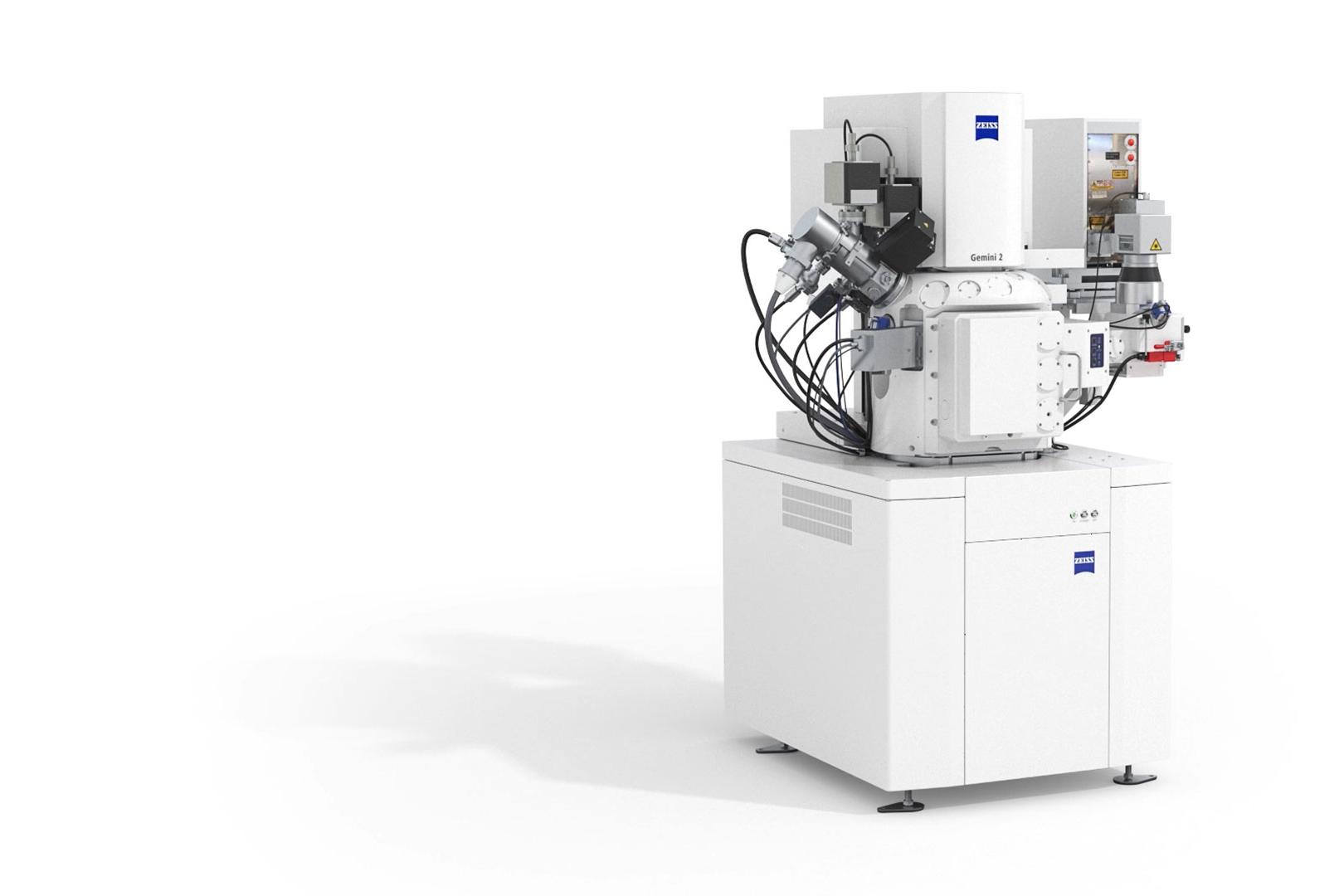 Medical imaging and surgical equipment from ZEISS, including a surgical microscope, a large diagnostic display, and a control unit with monitor.