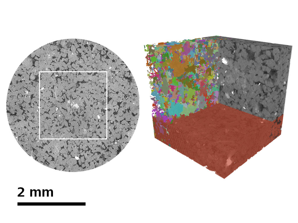 Multiscale non-invasive characterization of sandstone core.