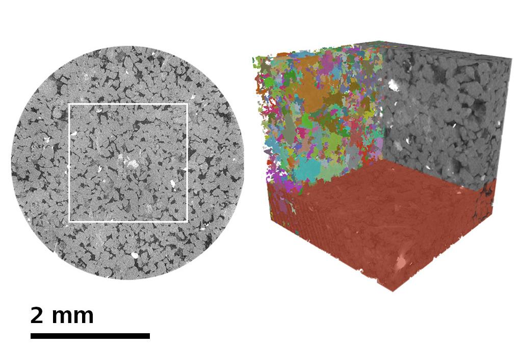 Multiscale non-invasive characterization of sandstone core.